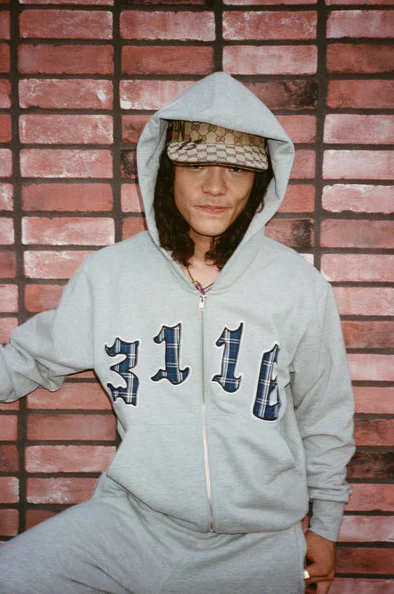 Always Do What You Should Do - Applique Zip Up Hoodie Grey - Image 3