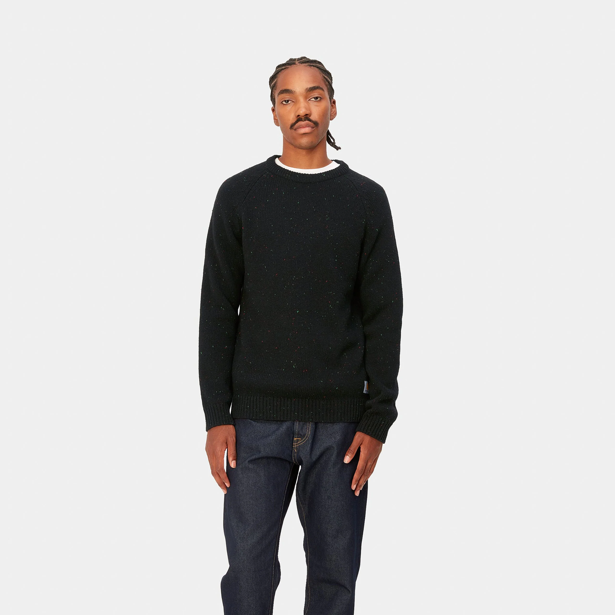 Carhartt WIP - Anglistic Sweater Speckled Black - Image 3
