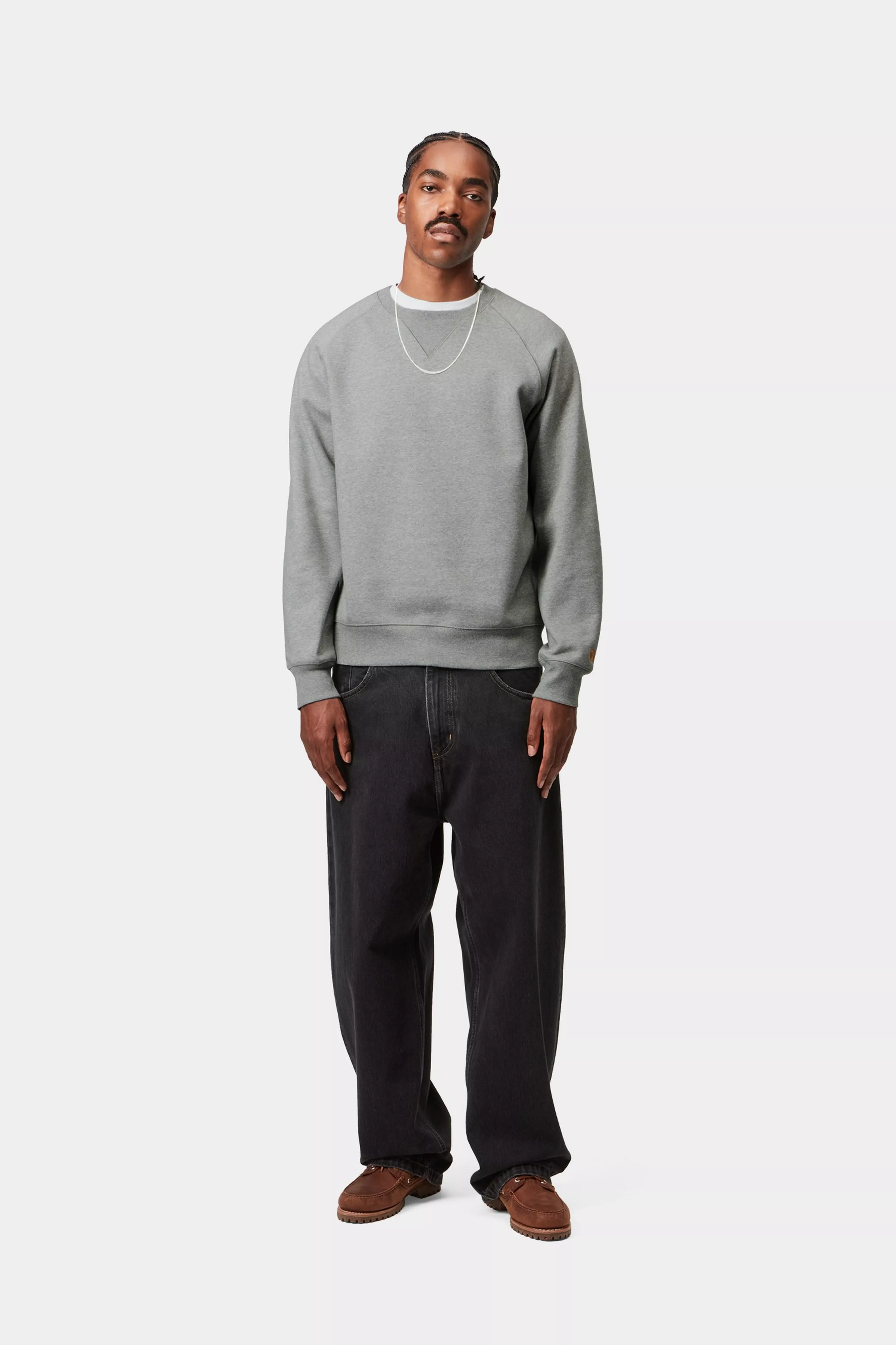 Carhartt WIP - Chase Sweatshirt Grey Heather / Gold - Image 5
