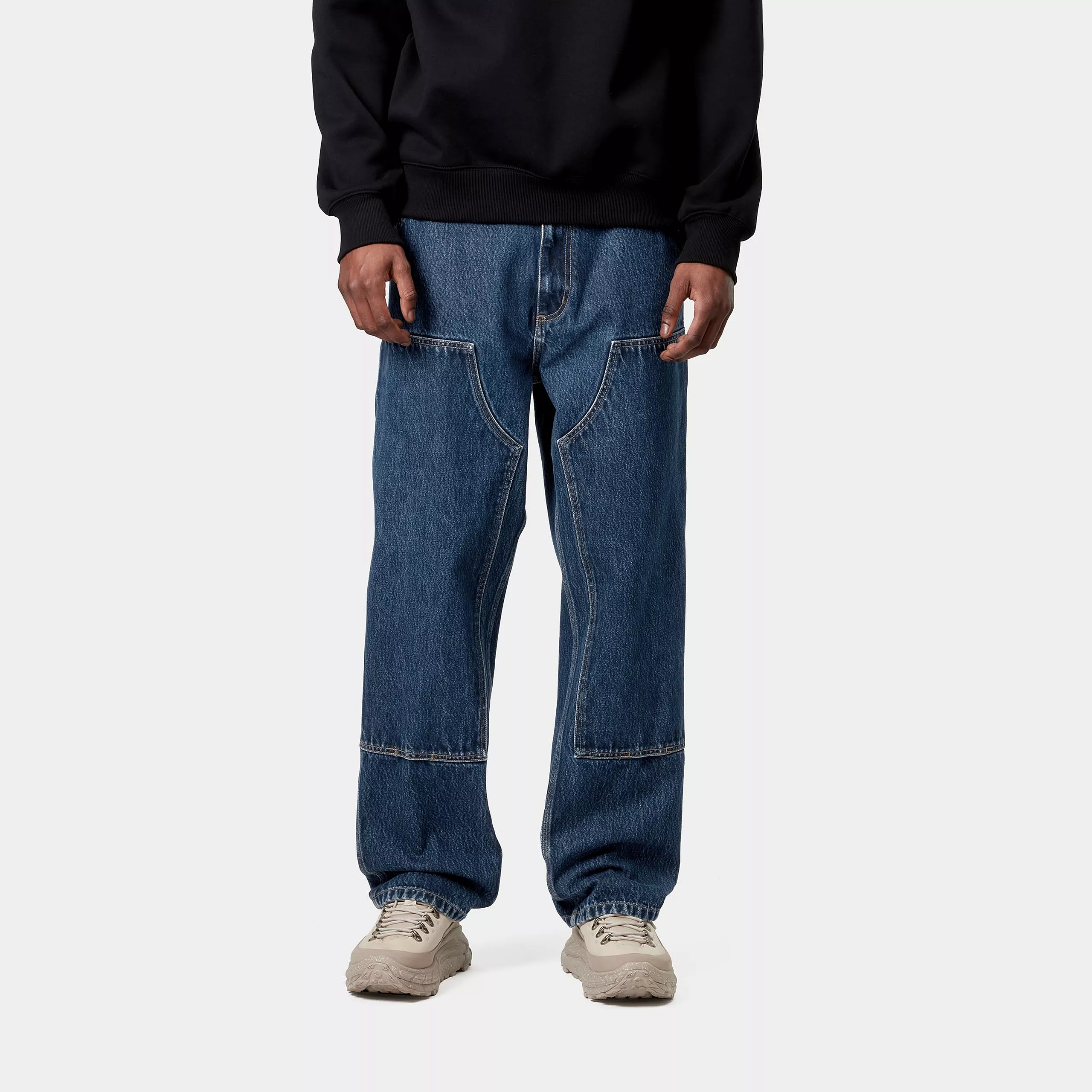 Carhartt WIP - Double Knee Pant Blue Stone Washed - Image 4