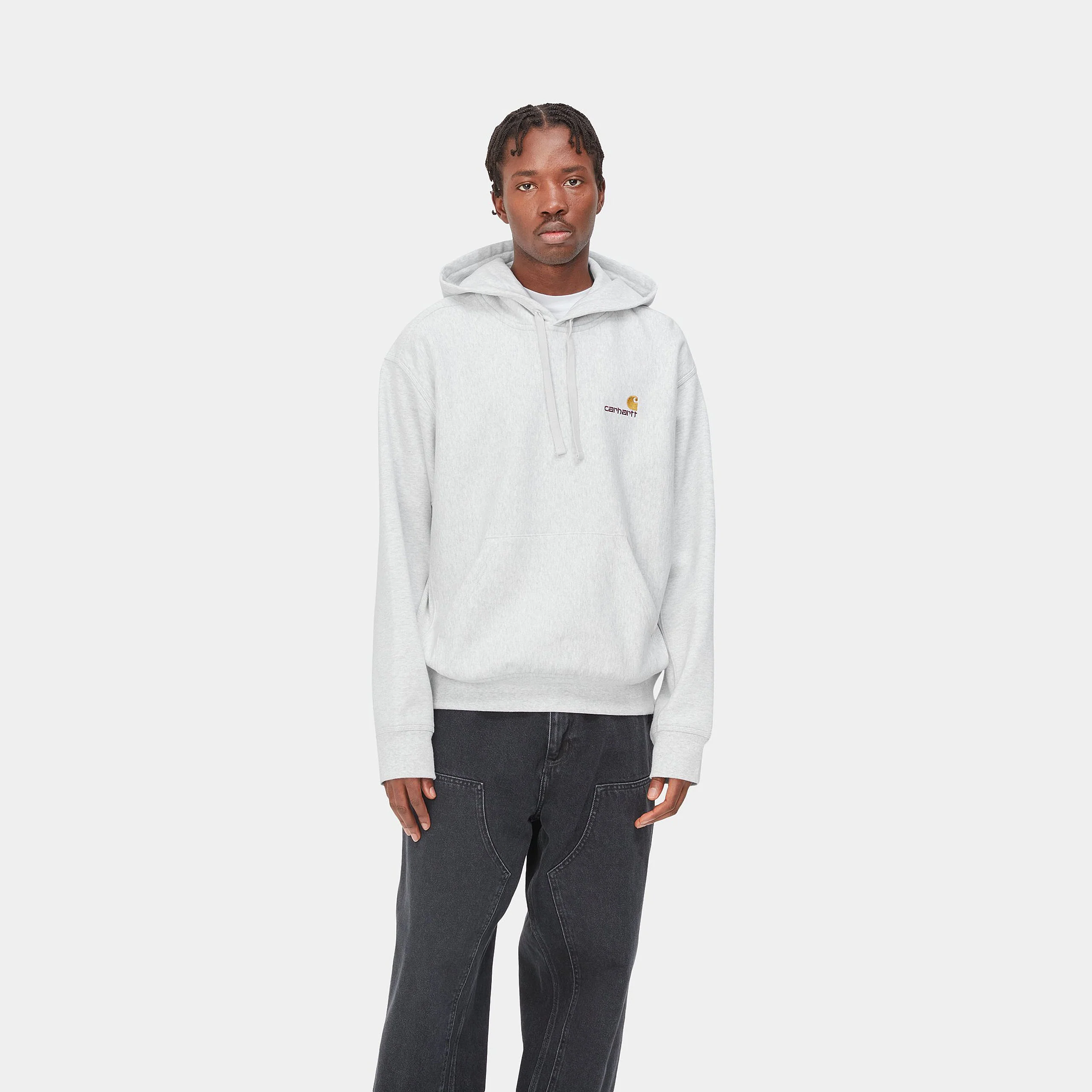 Carhartt WIP - Hooded American Script Sweat Ash Heather - Image 4