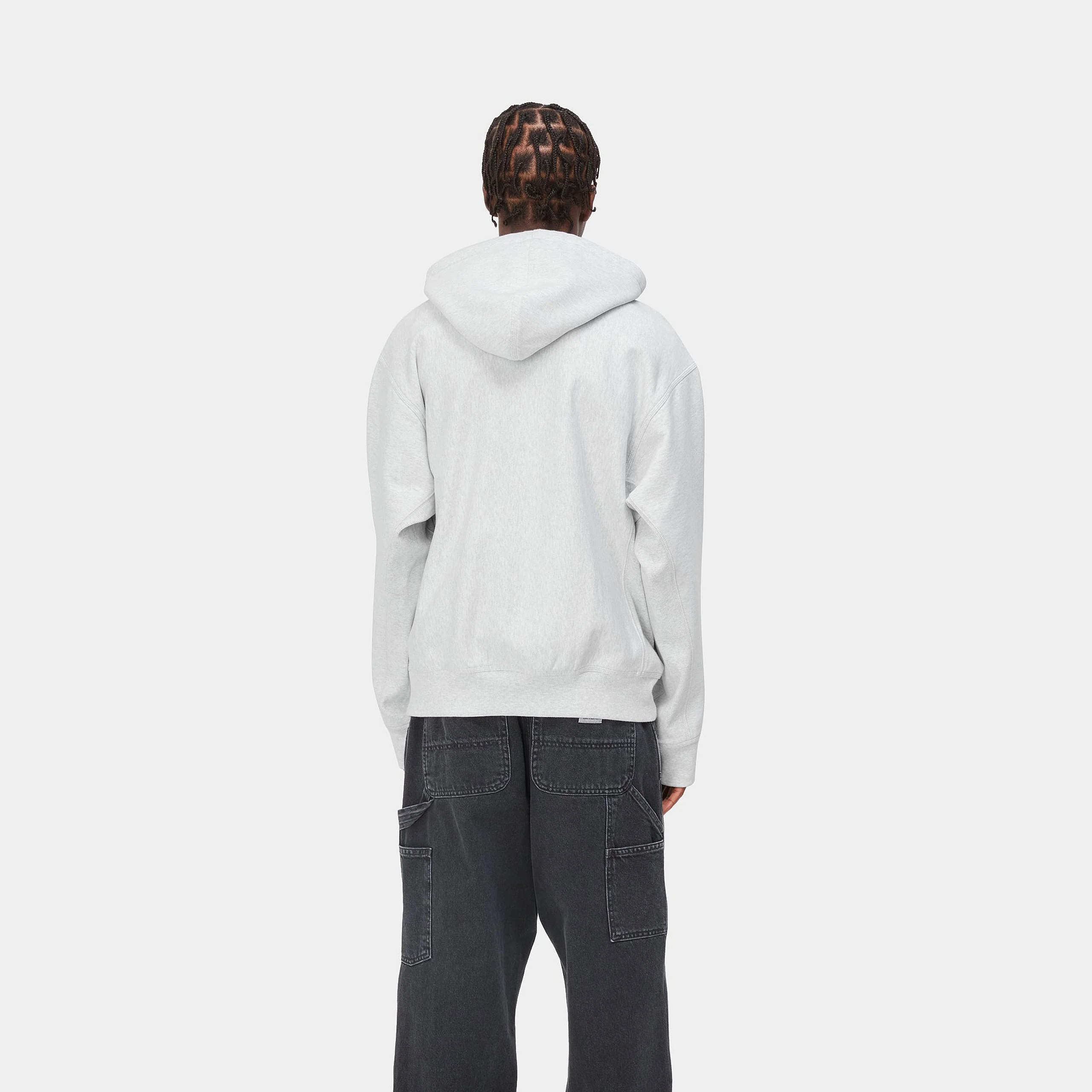 Carhartt WIP - Hooded American Script Sweat Ash Heather - Image 5