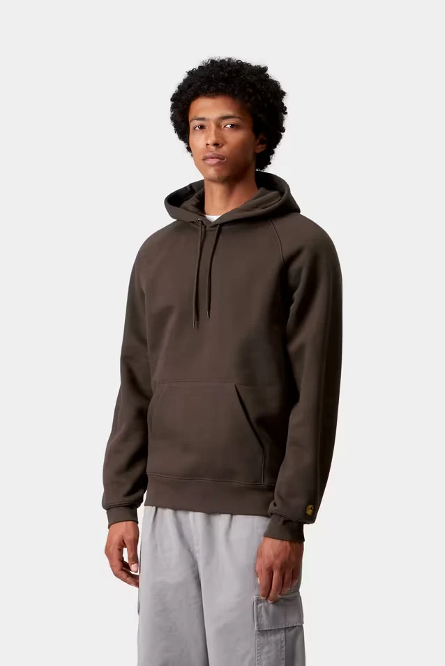 Carhartt WIP - Hooded Chase Sweatshirt Tobacco / Gold - Image 4