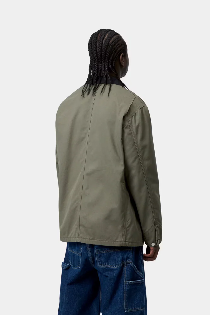 Carhartt WIP - OG Chore Coat Leaf / Black Rinsed (Summer) - Image 4