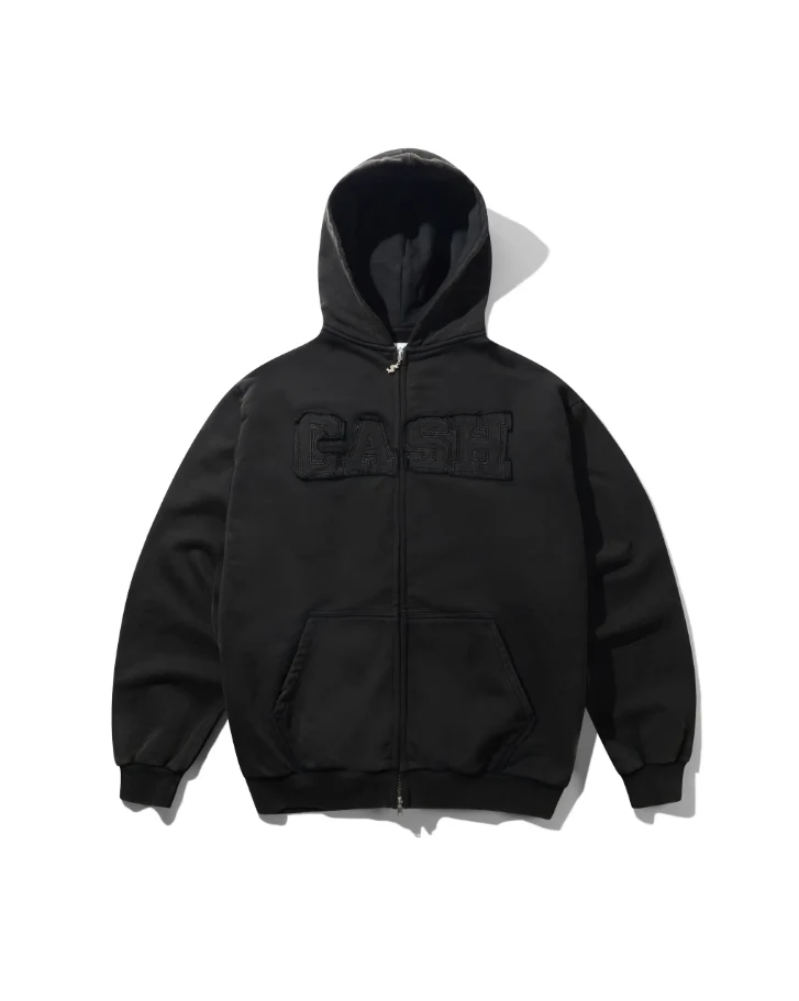 Cash Only - Campus Zip-Thru Hood Washed Black