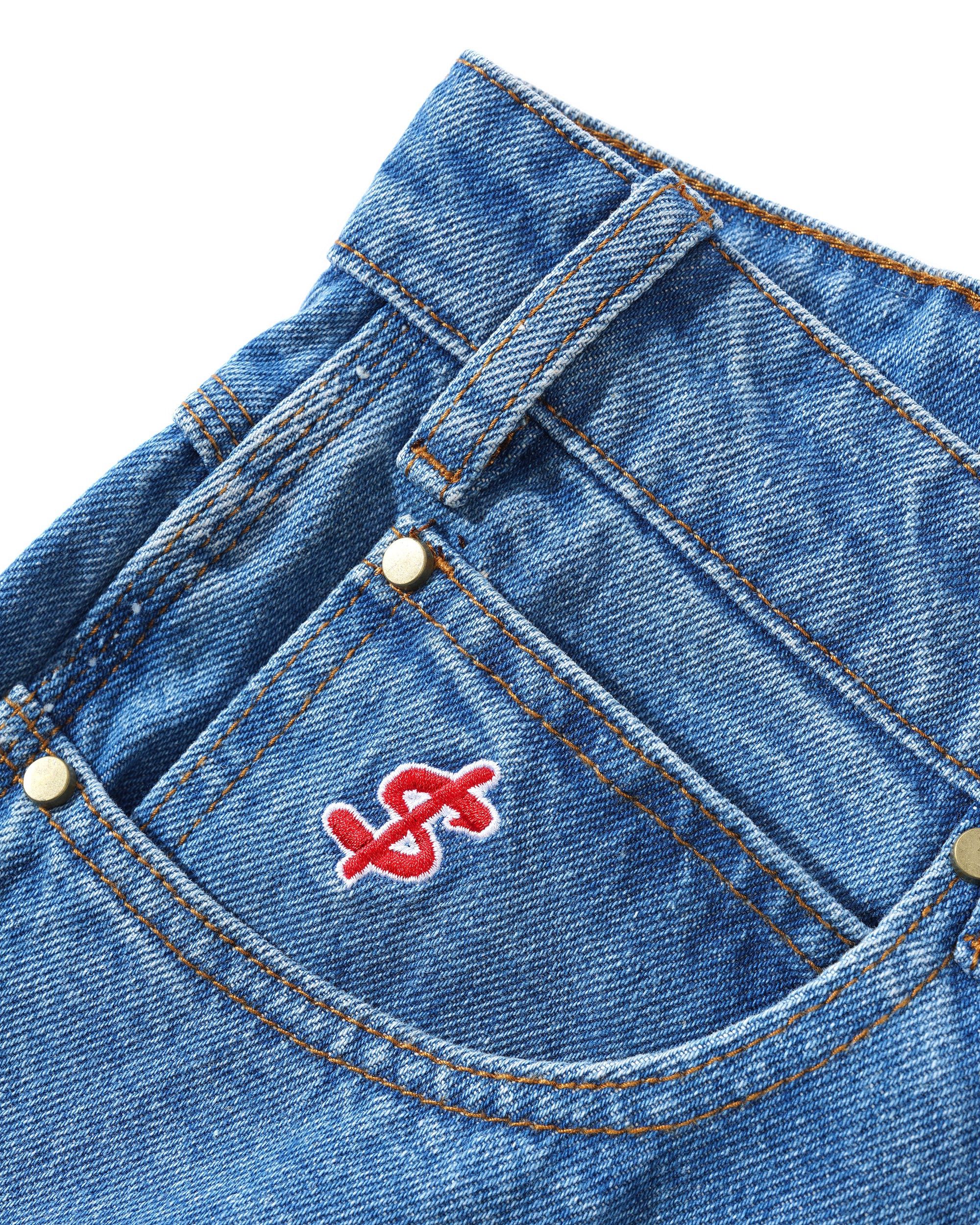 Cash Only - Logo Baggy Denim Jeans Washed Indigo - Image 4