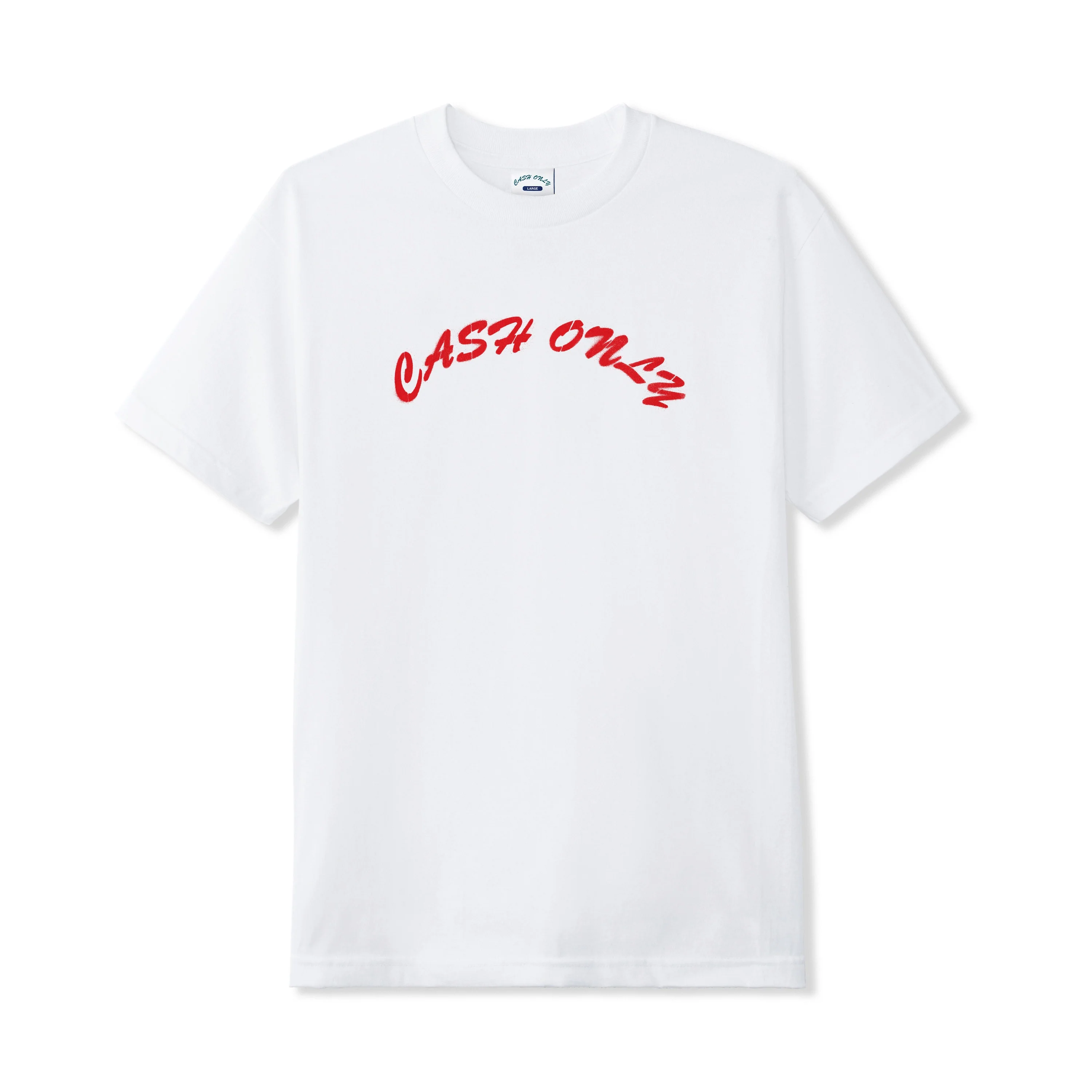 Cash Only - Stencil Logo Tee White