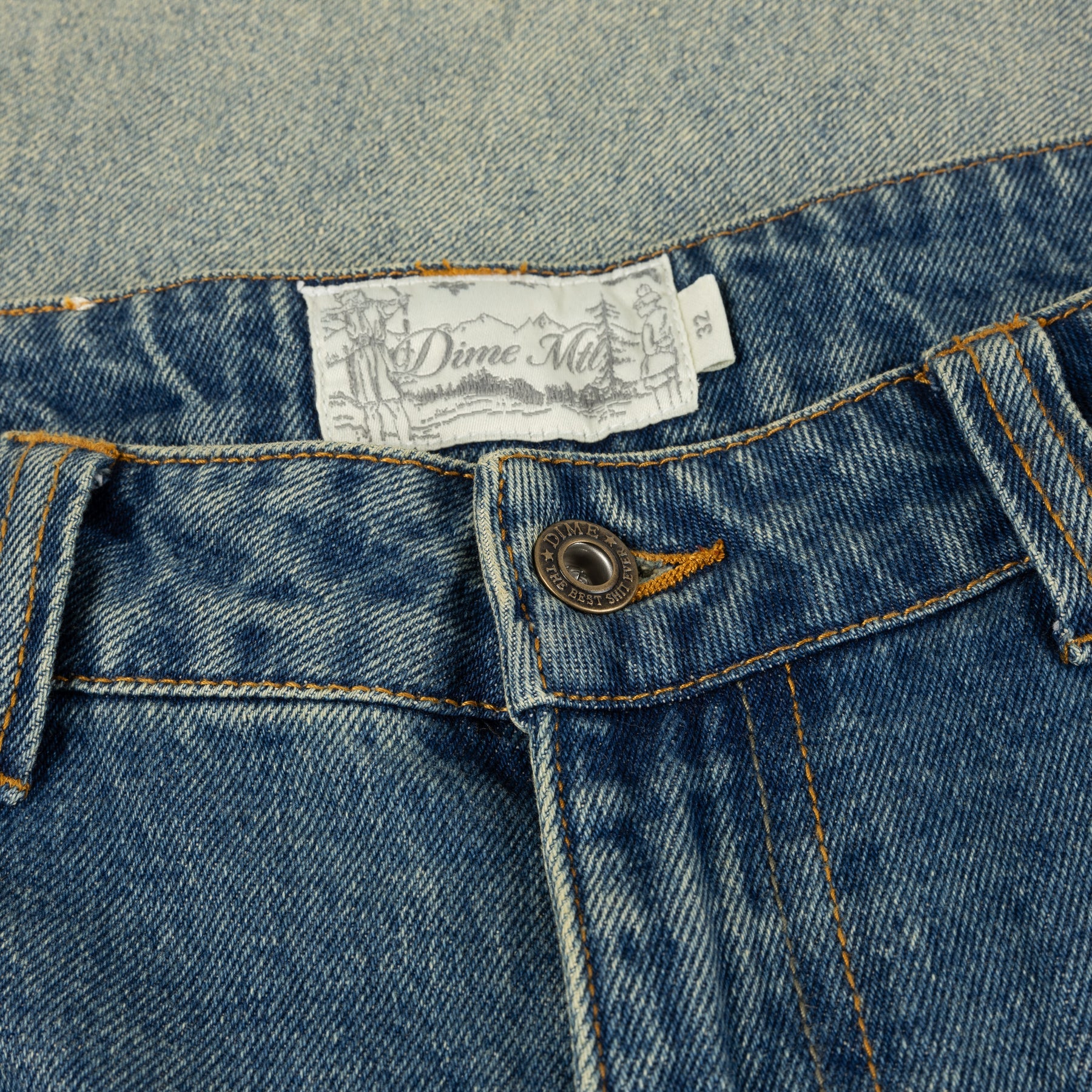 Dime - Baggy Denim Pants Dipped Sandblasted Indigo - Image 3