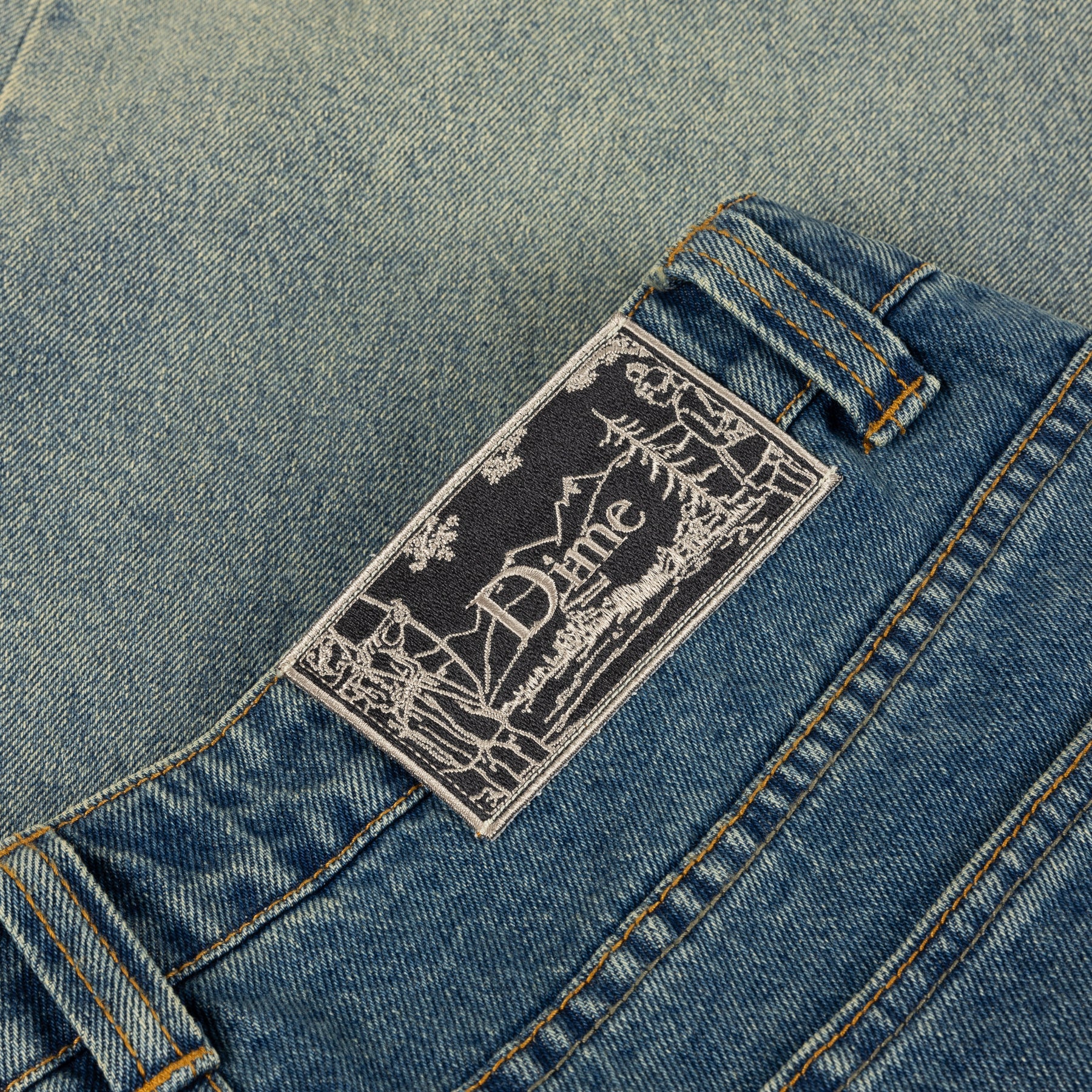 Dime - Baggy Denim Pants Dipped Sandblasted Indigo - Image 4