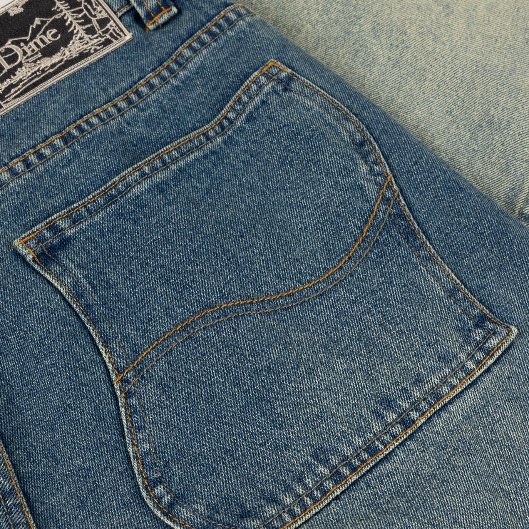 Dime - Baggy Denim Pants Dipped Sandblasted Indigo - Image 5