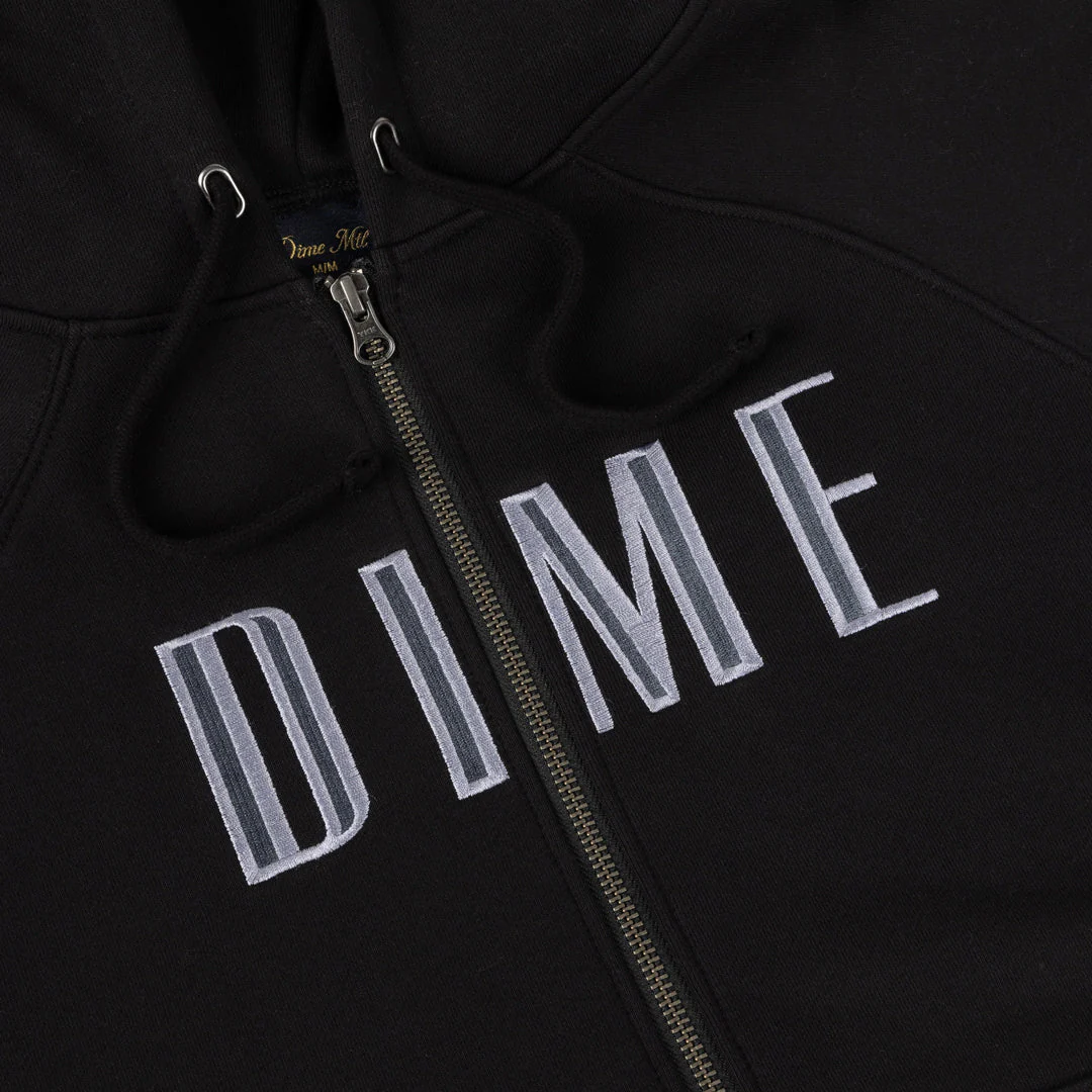 Dime - Block Zip Hoodie Black - Image 2