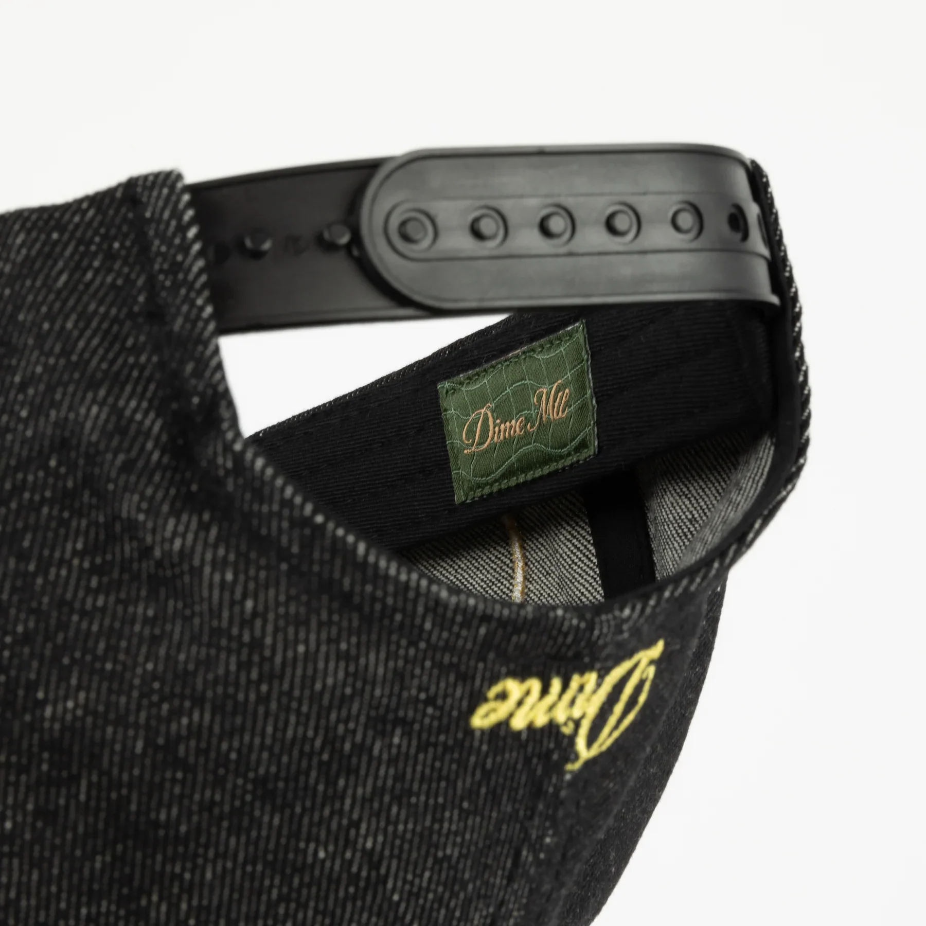 Dime - Cursive D Full Fit Cap Black Denim - Image 5