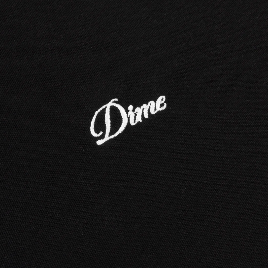 Dime - Cursive Small Logo Hoodie Black/White - Image 2