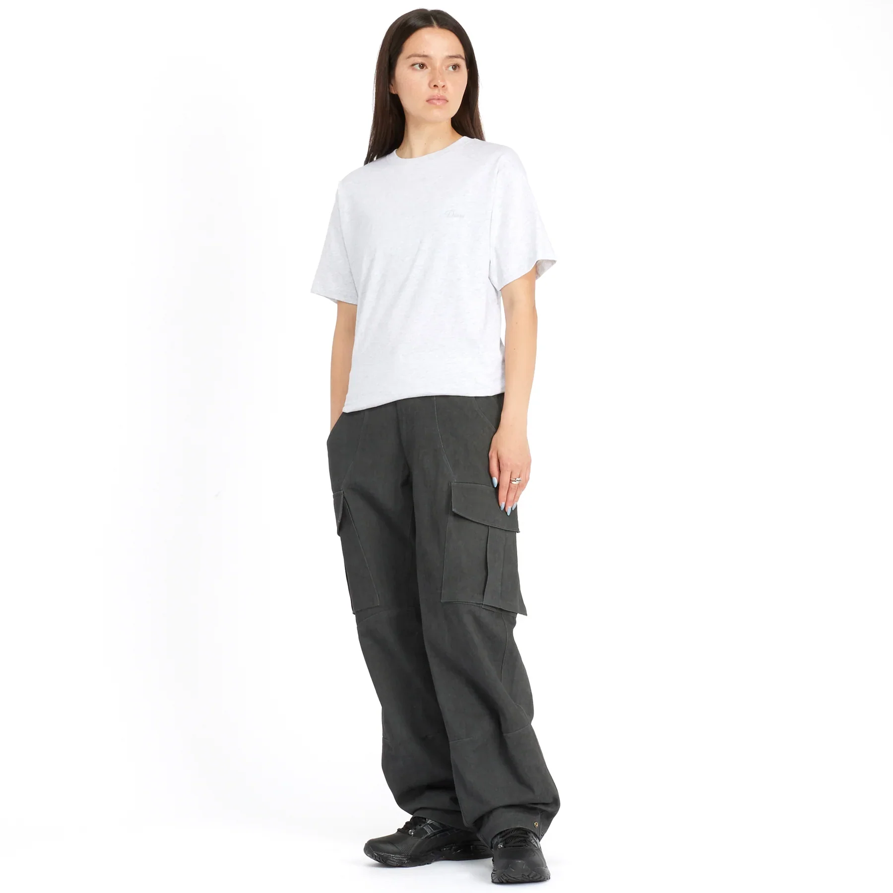 Dime - Cursive Small Logo T-Shirt Ash - Image 2