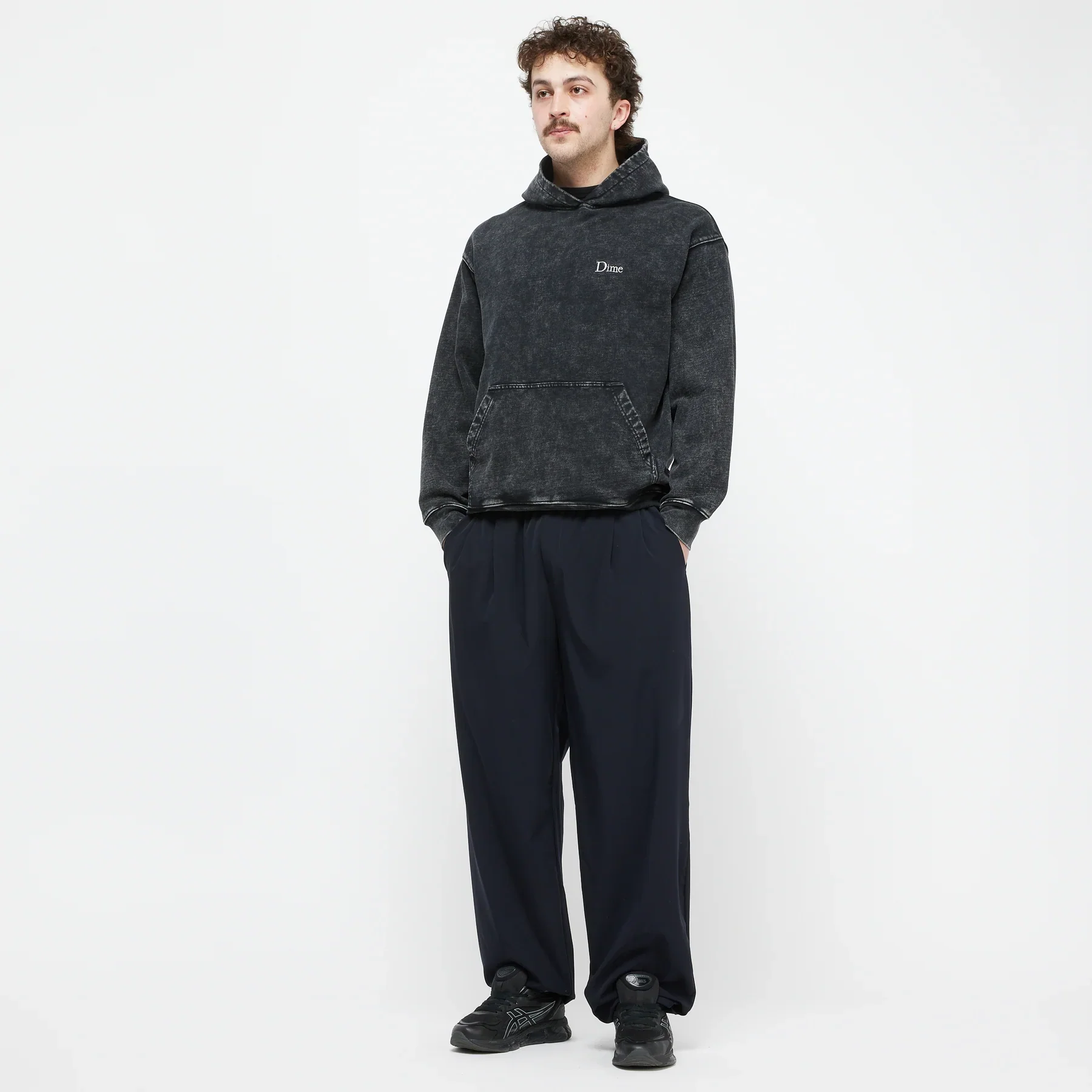 Dime - French Terry Hoodie Faded Black - Image 3