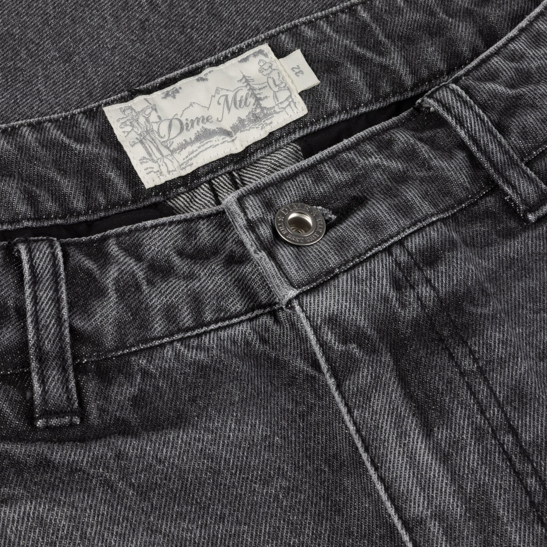Dime - Pleated Denim Shorts Faded Black - Image 4