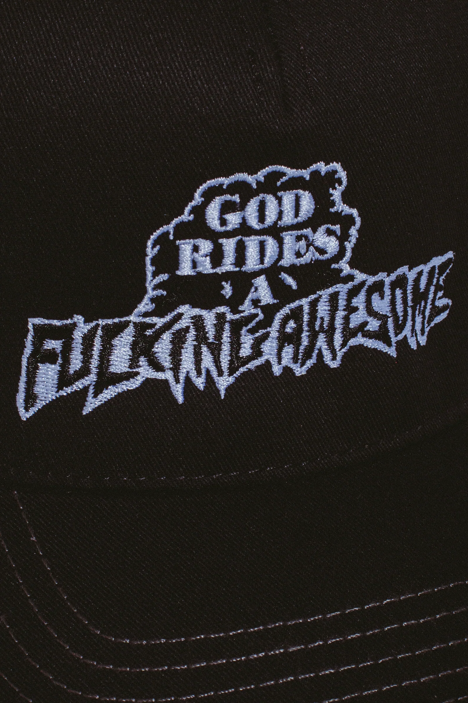 FA - God Rides FA Trucker Hat Grey - Image 2