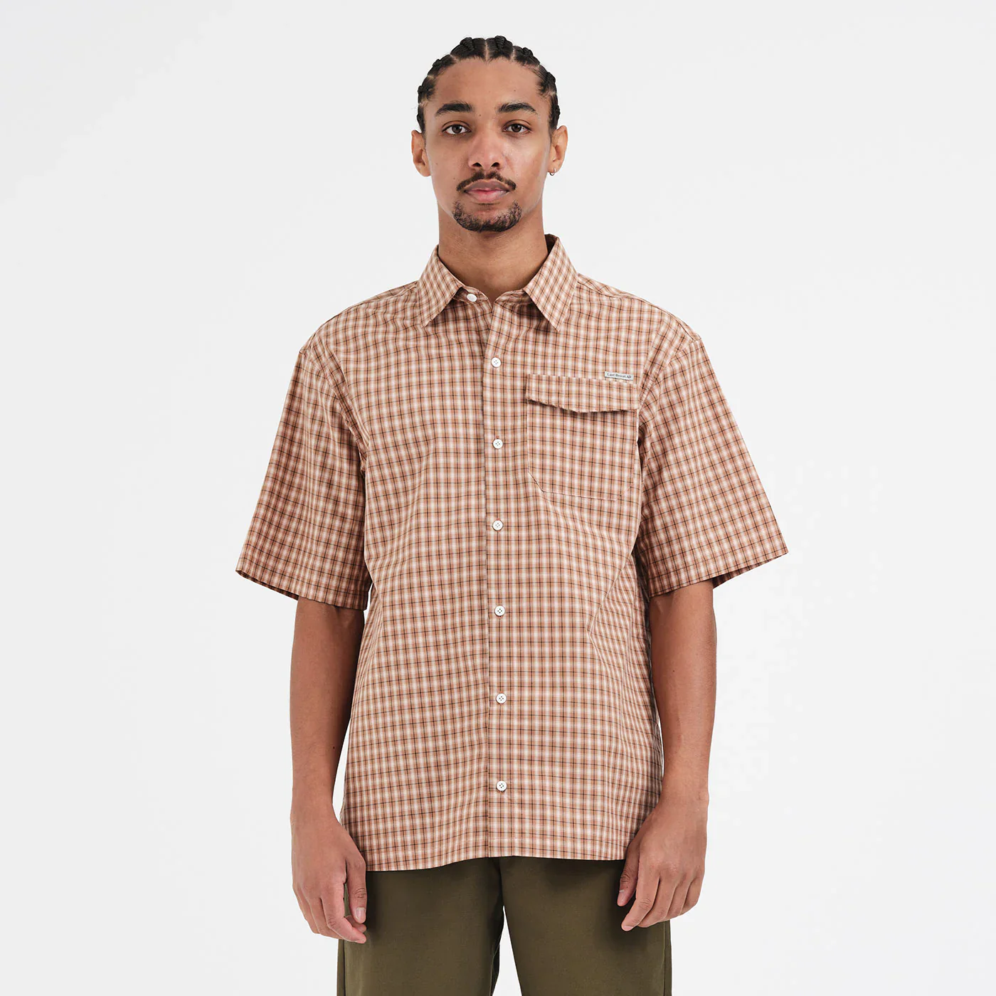 Last Resort AB - Base SS Shirt Caramel Check - Image 3