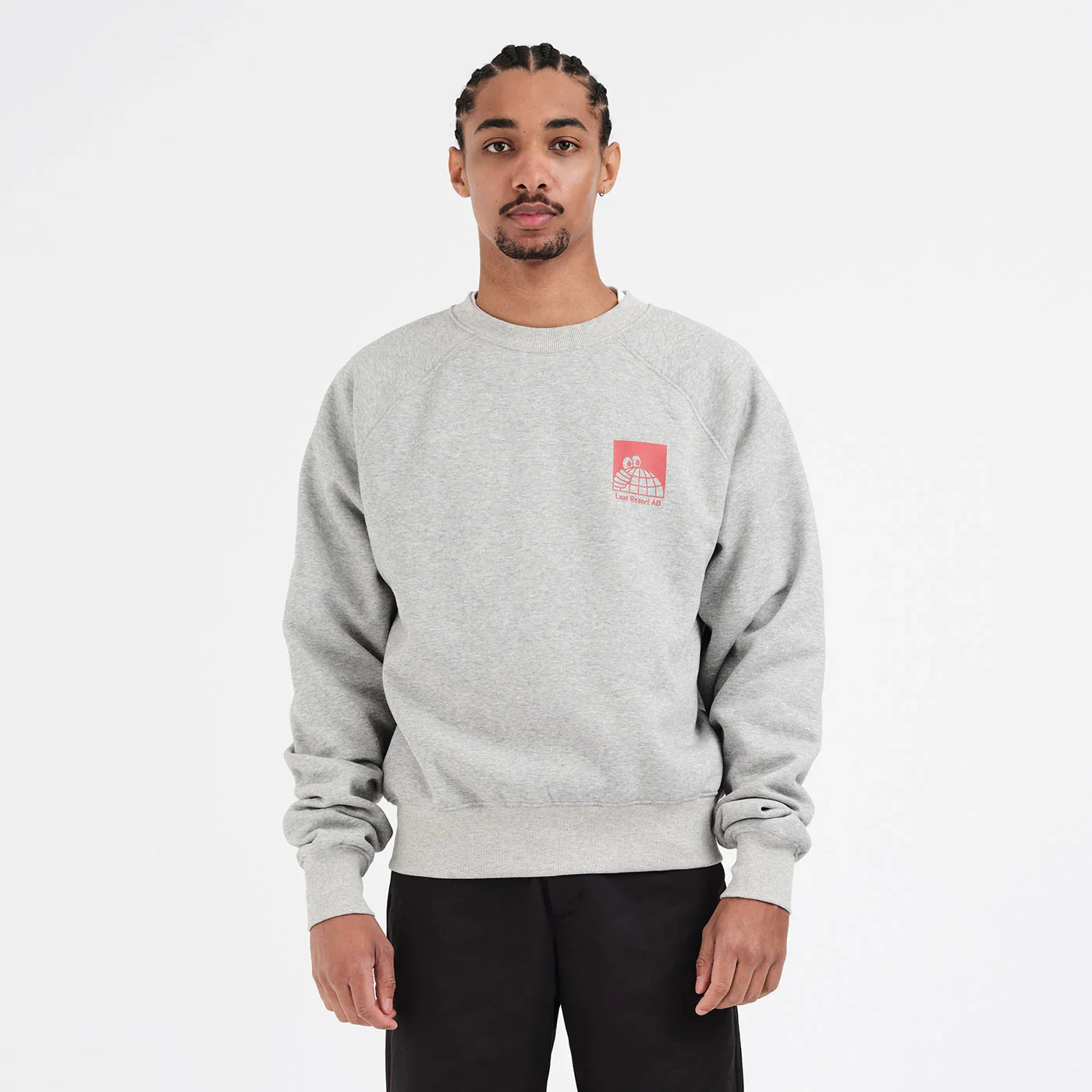 Last Resort AB - Little AB Raglan Sweat Grey Melange - Image 3