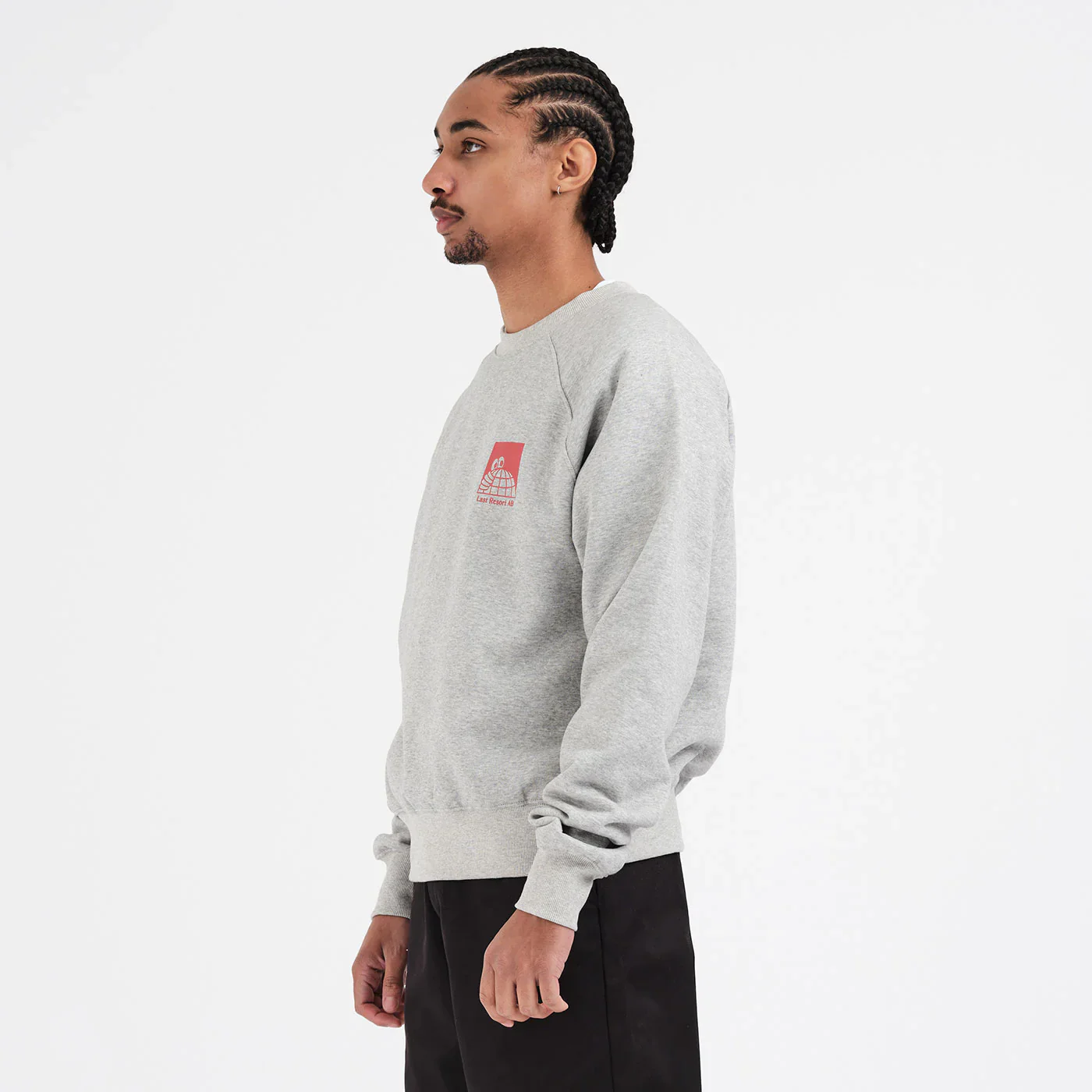 Last Resort AB - Little AB Raglan Sweat Grey Melange - Image 4