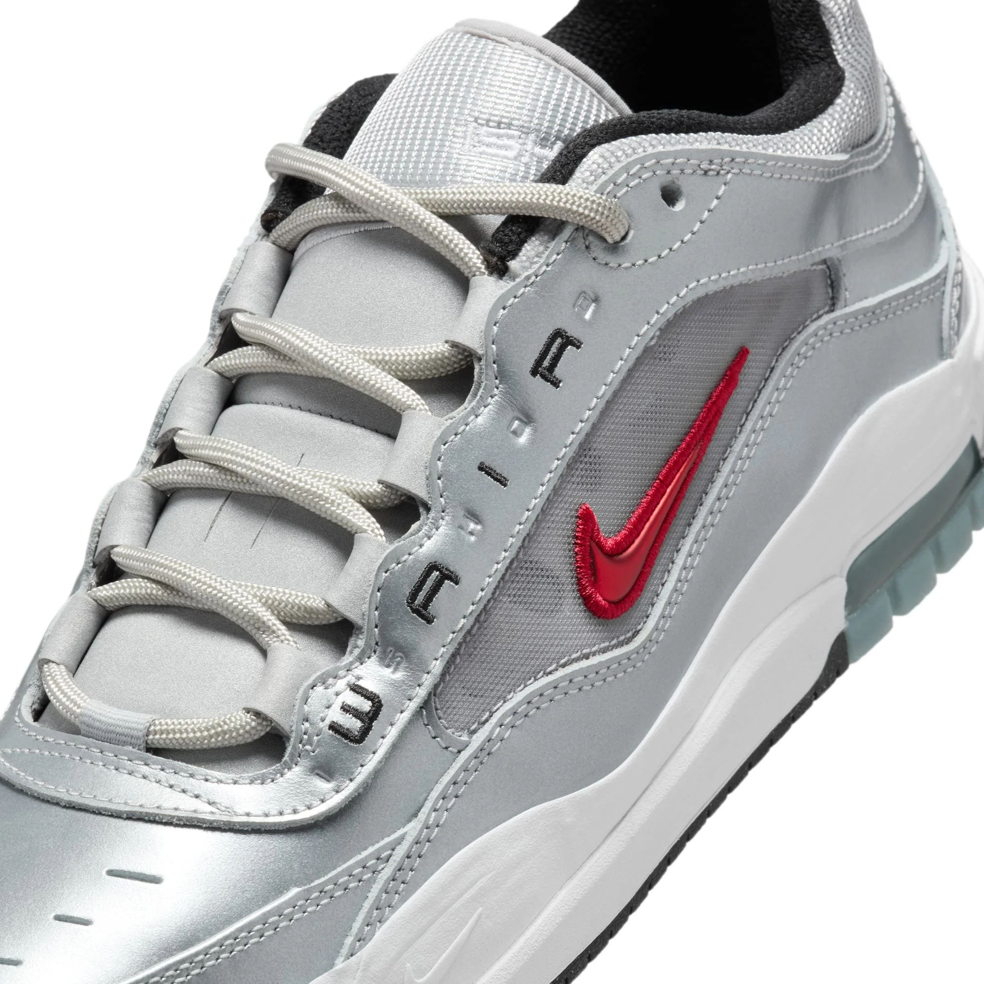 Nike SB - Air Max Ishod 'Silver Bullet' Metallic Silver / Varsity Red - Image 3