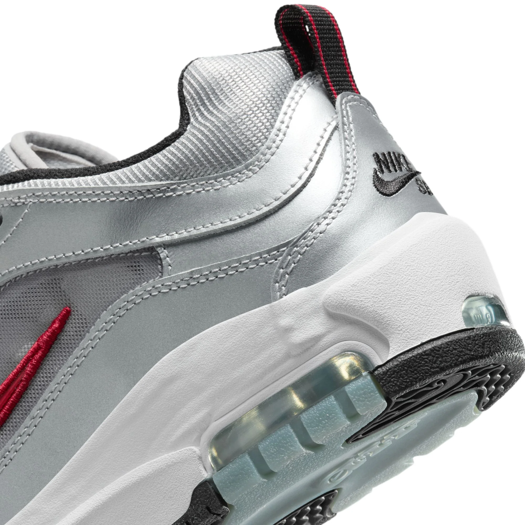 Nike SB - Air Max Ishod 'Silver Bullet' Metallic Silver / Varsity Red - Image 4