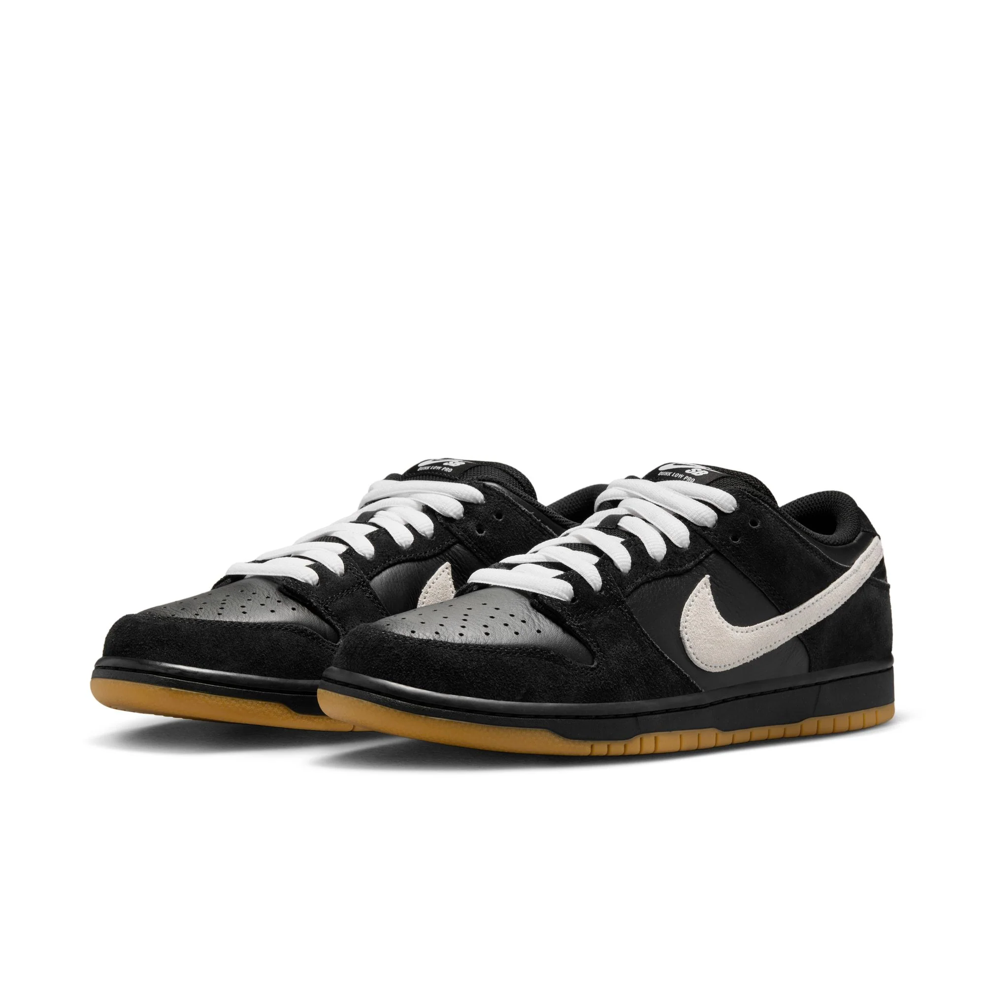 Nike SB - Dunk Low Pro Black / White / Black - Gum - Image 3