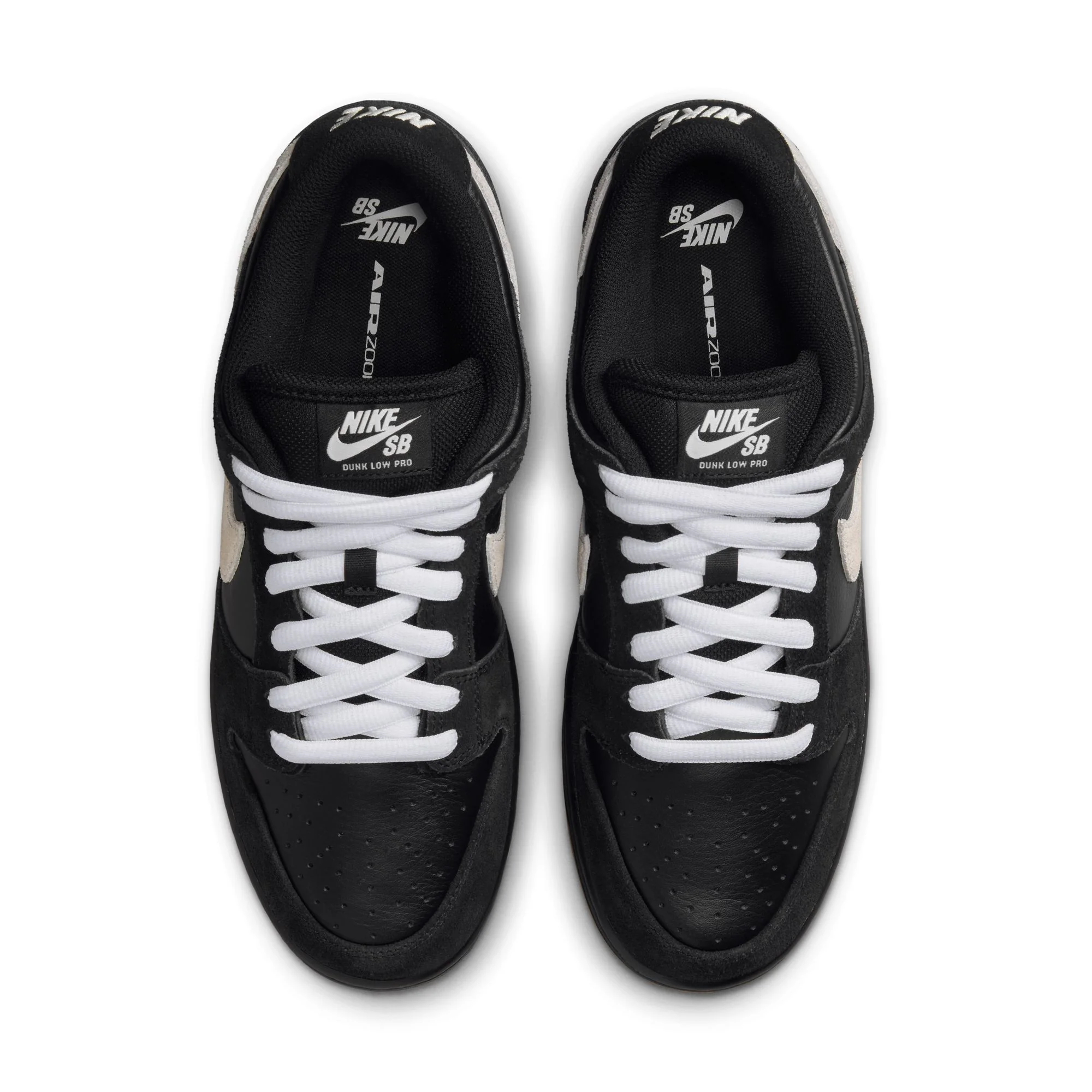 Nike SB - Dunk Low Pro Black / White / Black - Gum - Image 4