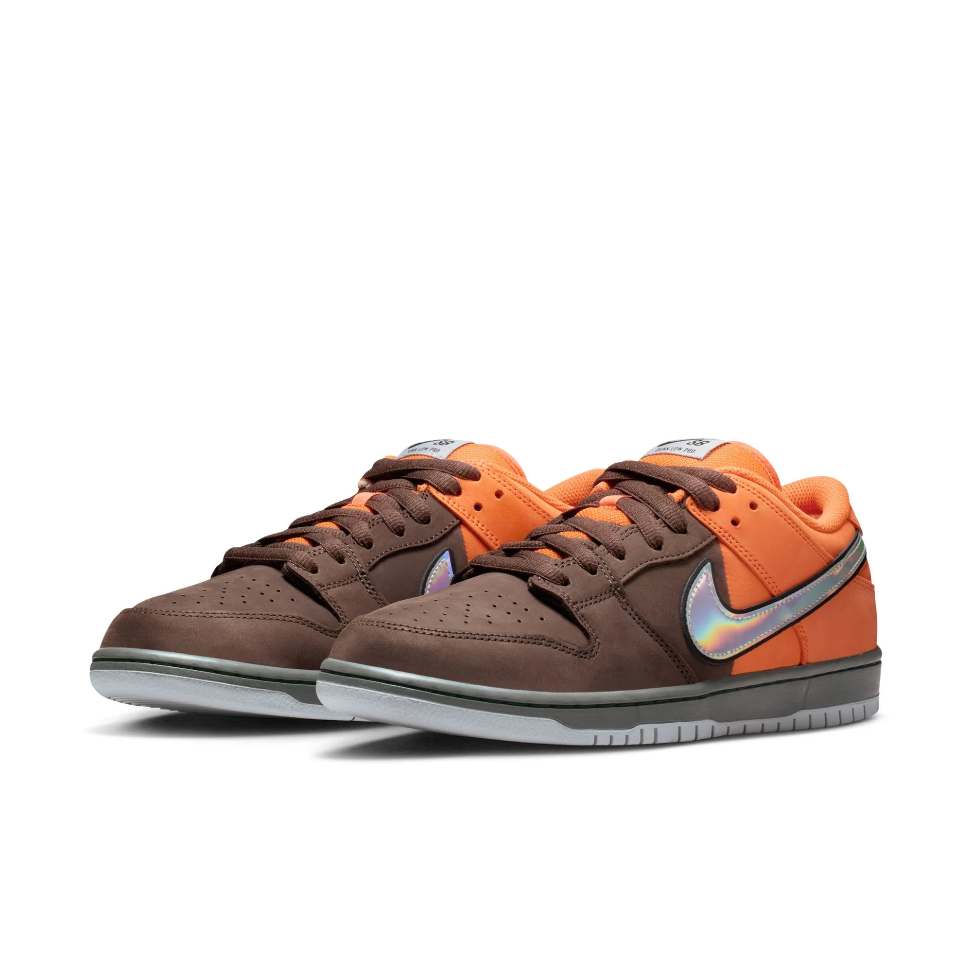 Nike SB - Dunk Low Pro Safety Orange / Wolf Grey - Baroque Brown - Image 3