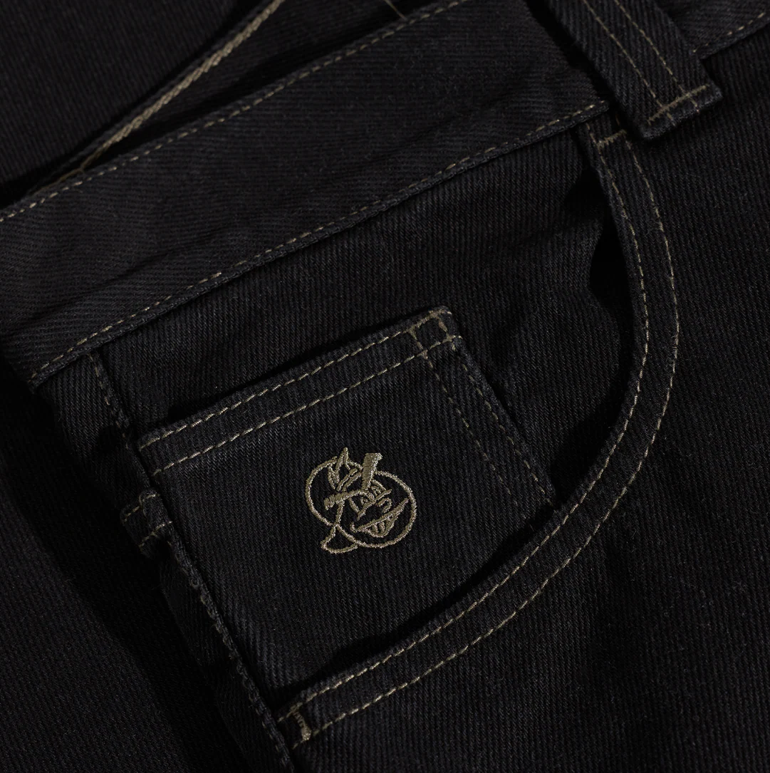 Polar - '93! Pants | Contrast Stitching Black/Dark Olive - Image 4