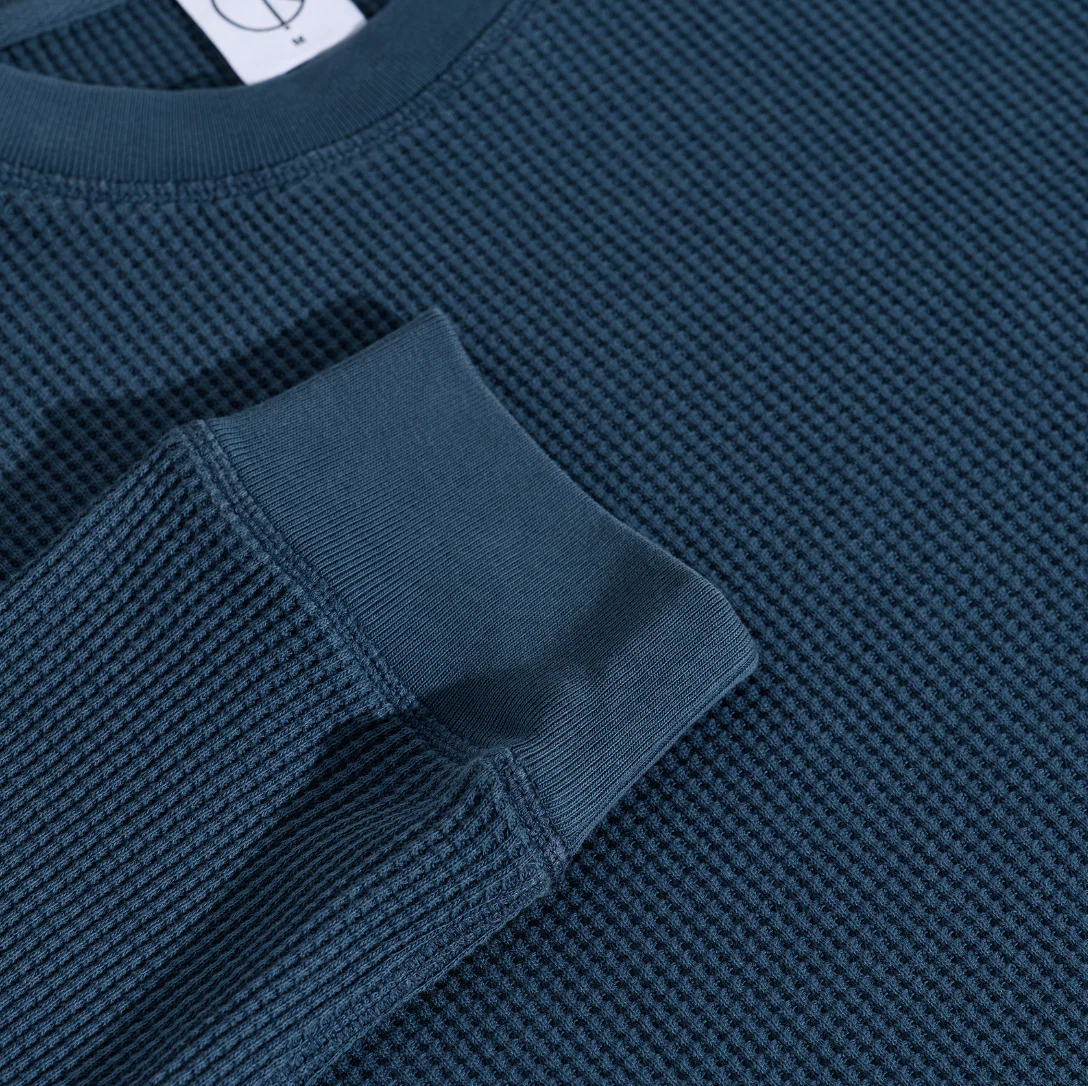 Polar - Dylan LS Tee | Waffle Space Blue - Image 3