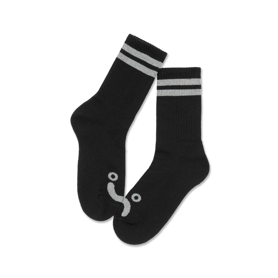 Polar - Rib Socks | Happy Sad Socks Black / Heather Grey - Image 2
