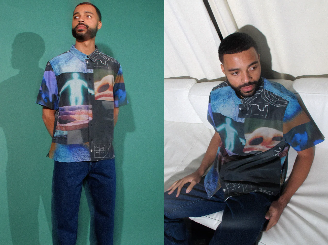 Quasi - Dementia Short Sleeve Button Up Shirt Multi - Image 3