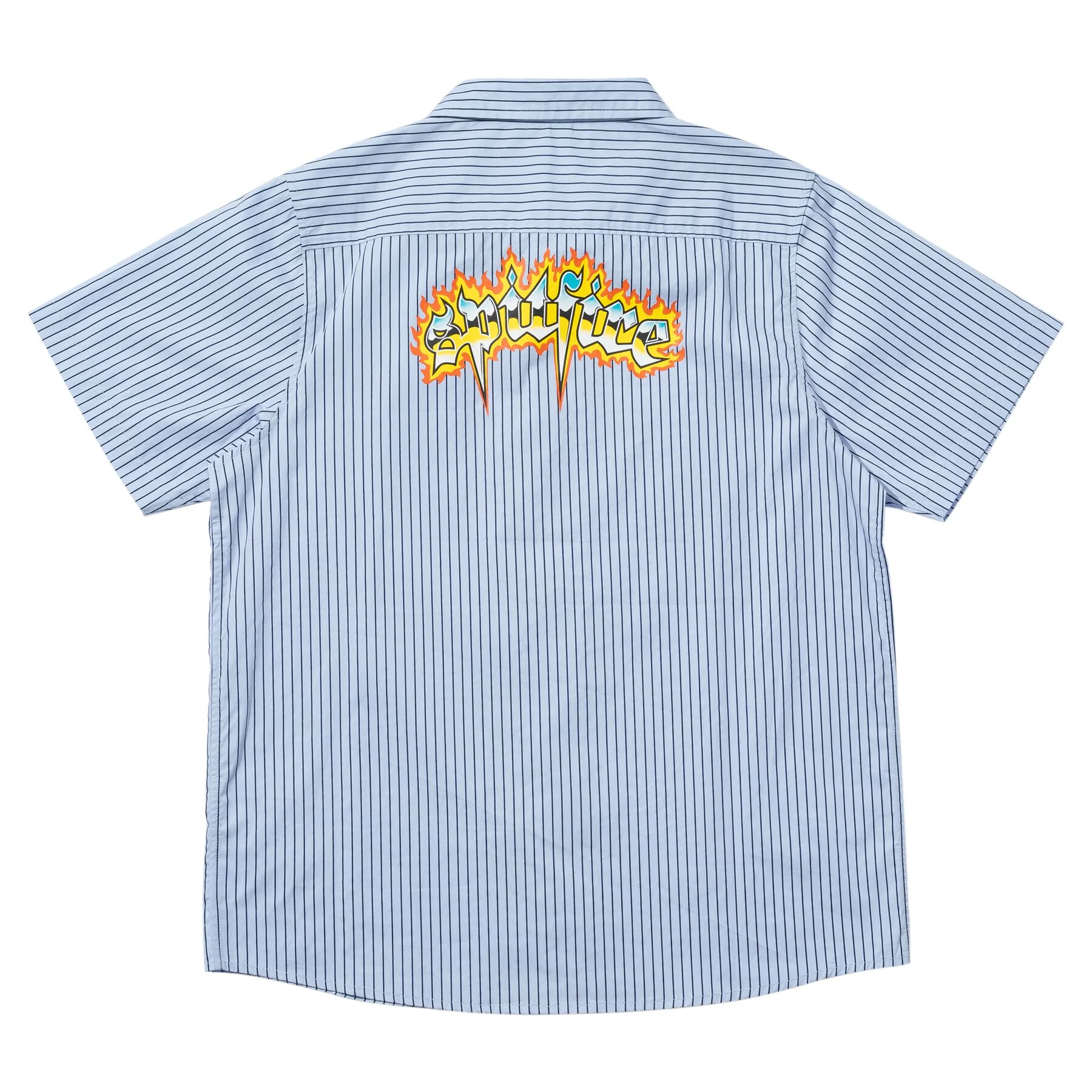 Spitfire - Chrome Venom S/S Work Shirt Light Blue / Navy Stripe - Image 2