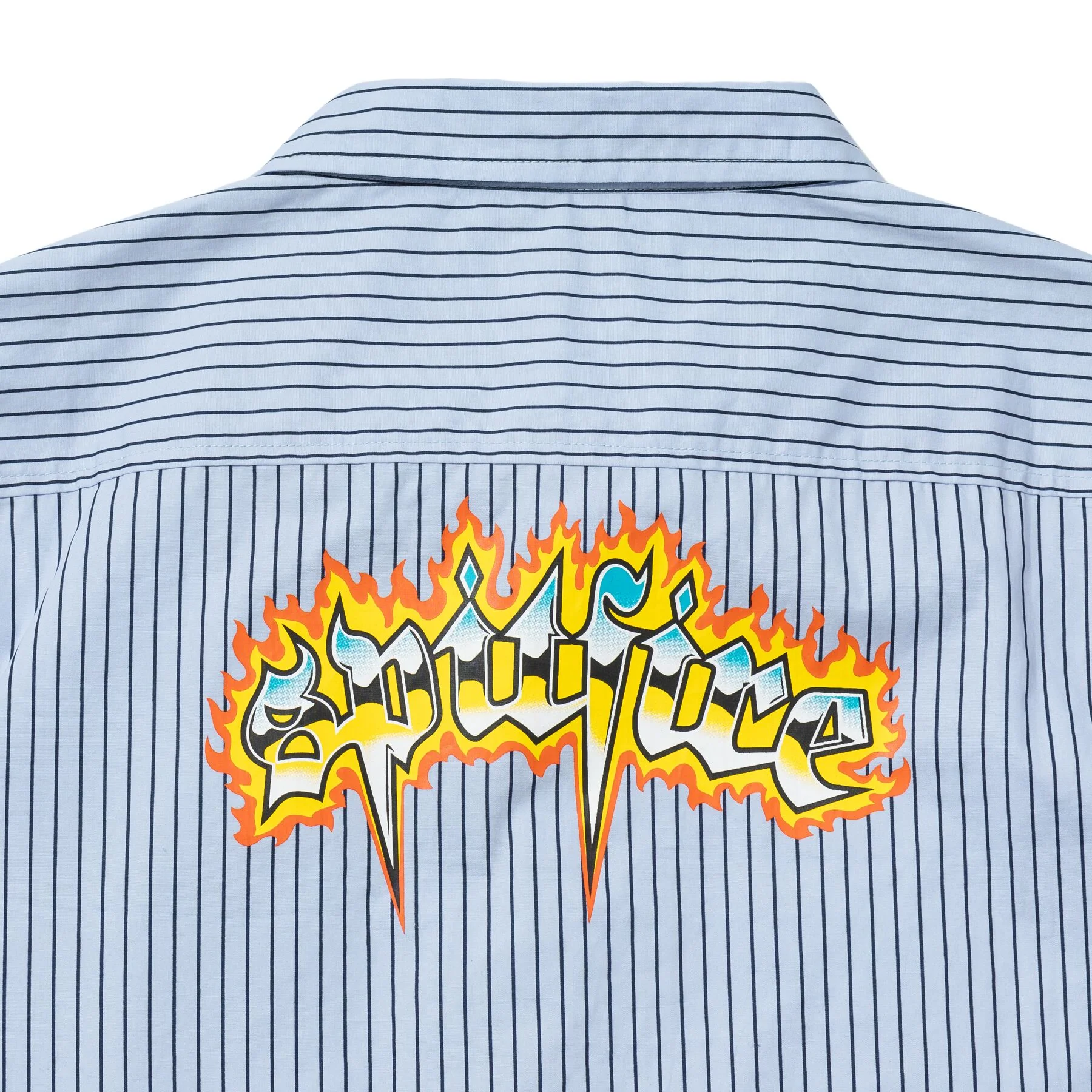 Spitfire - Chrome Venom S/S Work Shirt Light Blue / Navy Stripe - Image 4