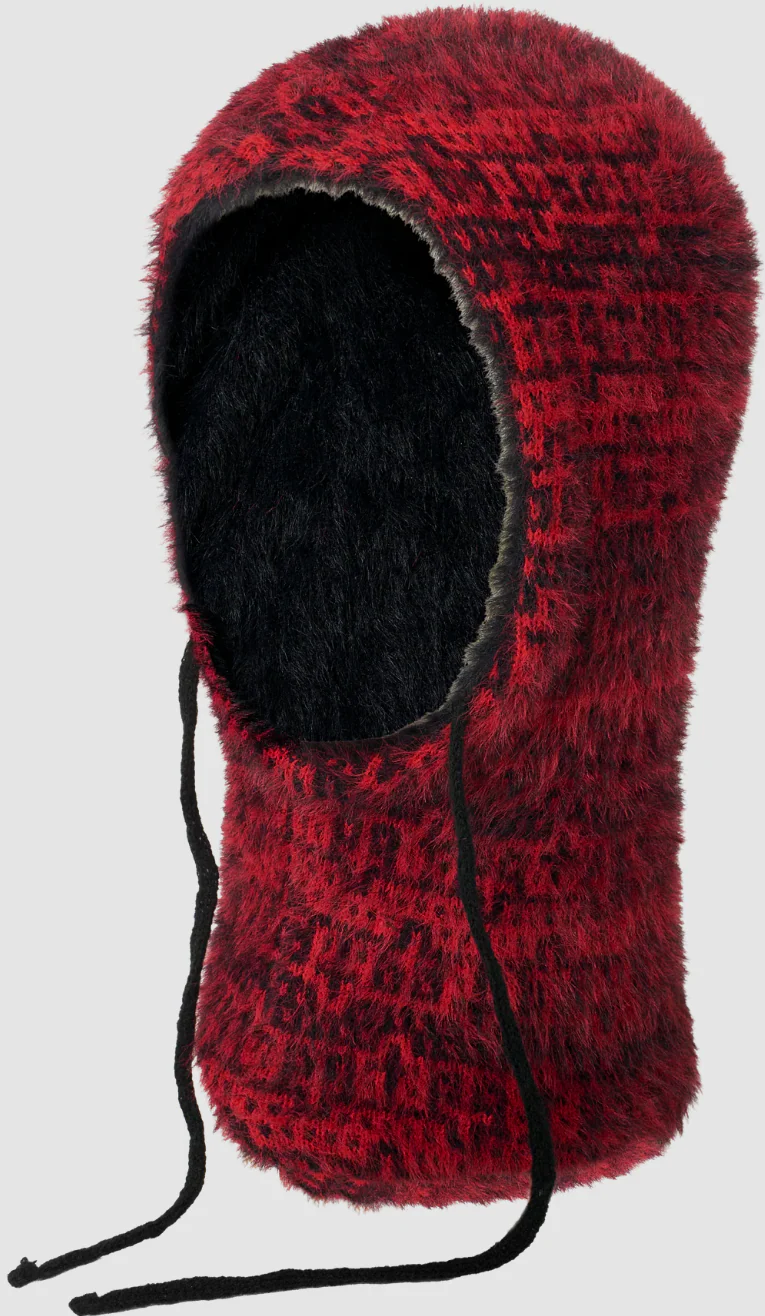 The Trilogy Tapes - Shadow Multiple Knitted Hood Carmine Red/Black
