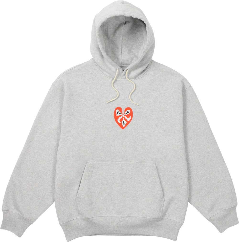 The Trilogy Tapes - TTT Heart Hoody Heather Grey