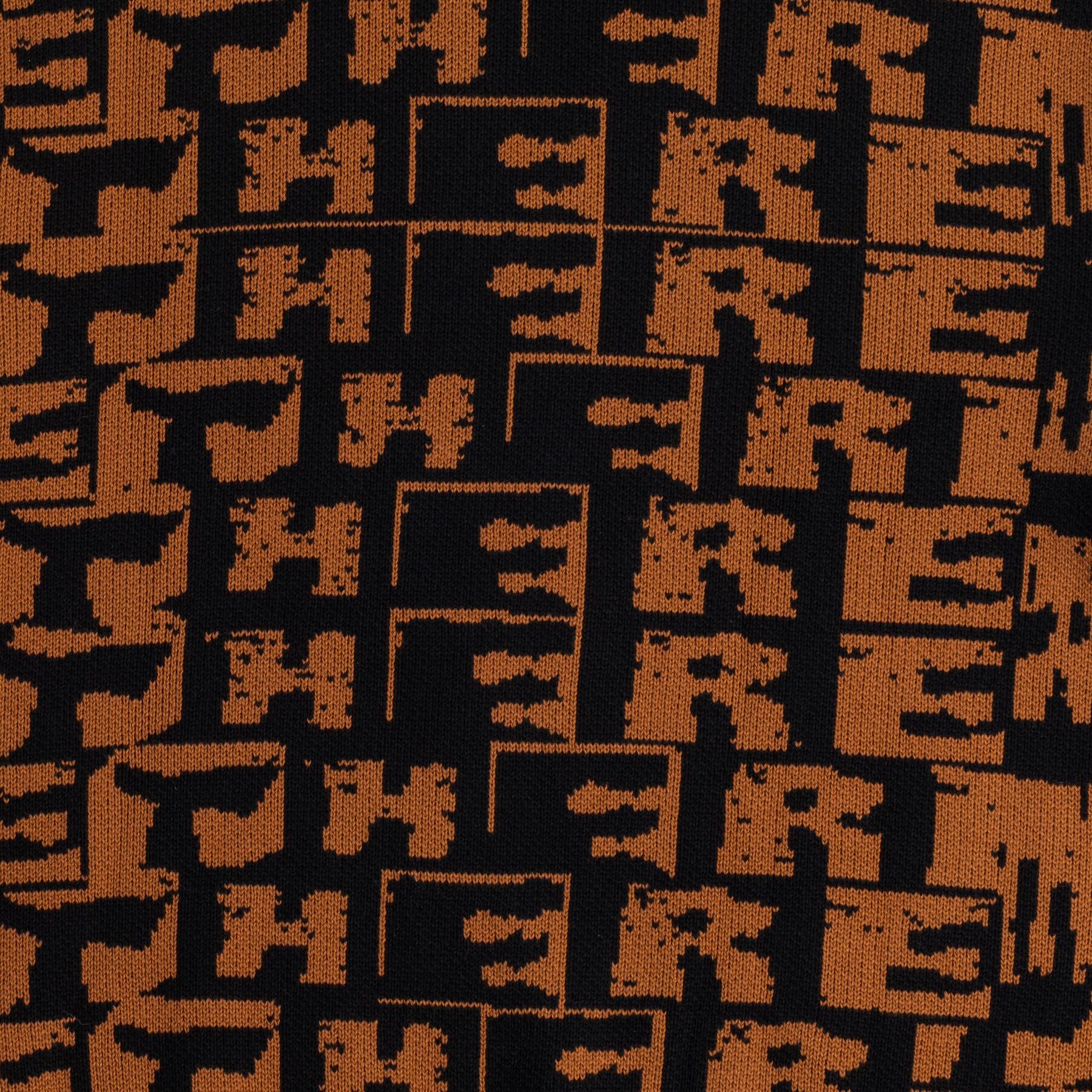 There - Torn Jacquard Knit Sweatshirt Black / Brown - Image 4