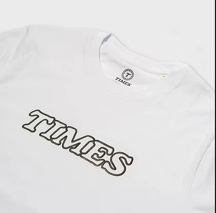 Times - Logo Outlines Tee White - Image 2