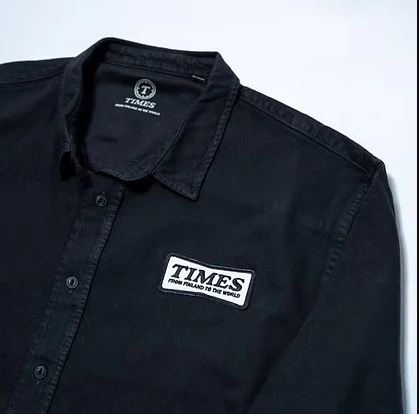 Times - Relaxed Work Shirt Dyed Black - Image 2